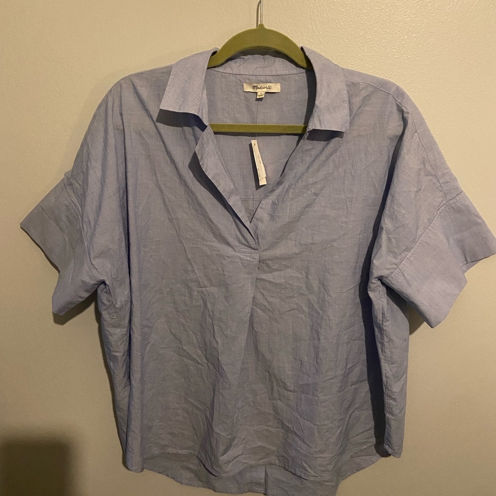 NWT Blue cotton Made-well blouse